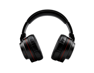 Over ear headphones isolated on transparent background for audio visual design