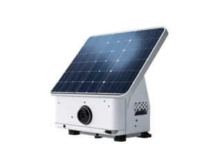 Solar panel device with transparent background concept isolated