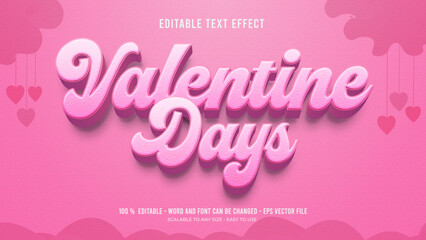 valentine days editable text effect 3d