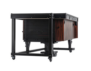 Wooden desk isolated on transparent background for design elements