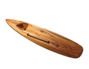 Wooden shuttle tool isolated on transparent background for weaving