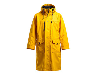 Yellow raincoat isolated on transparent background weather protection concept