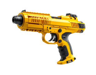Yellow toy gun isolated on transparent background