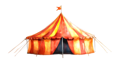 circus tent in watercolor style isolated on white