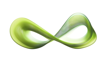 abstract green curve isolated on white