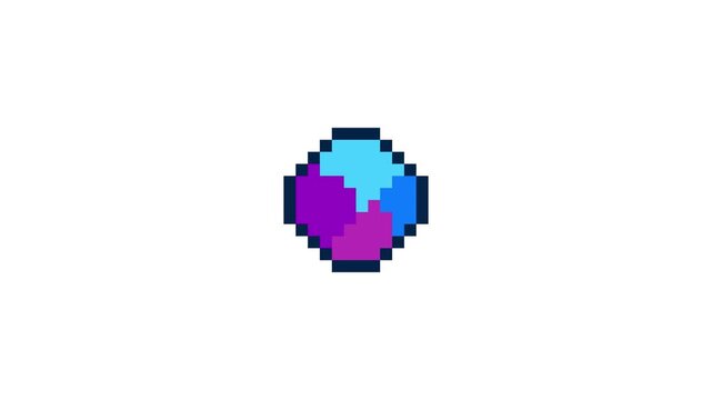 8-bit pixel art gradient AI circle logo. looped animation 4k 30fps