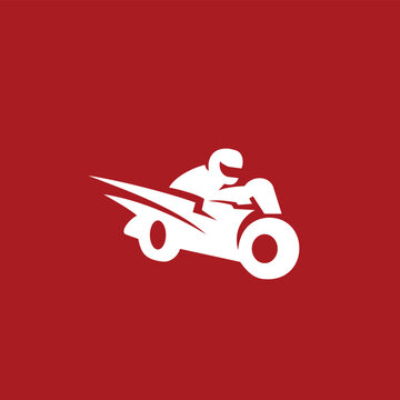 a silhouette of a biker riding a motorcycle logo