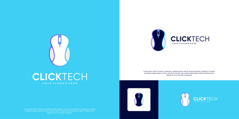 modern abstract computer mouse logo, hardware equipment, vector design template.