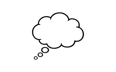 Minimalist black and white thought bubble for creative projects