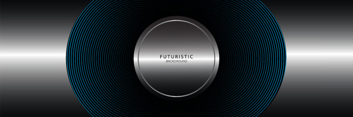 3D whitecircles techno abstract background overlap layer on dark space with blue lines effect decoration. Modern graphic design element stripes style concept for web, flyer, card, or brochure cover