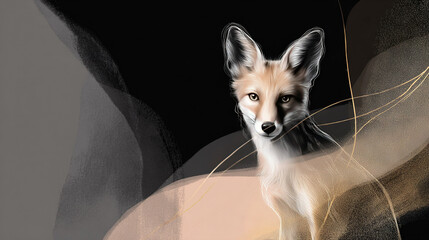Obraz premium Fox Portrait with Abstract Background