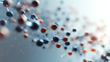 Abstract illustration of molecular structure, data transmission, and innovation