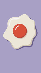 Illustration of a Fried Egg on Purple Background