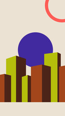 Fototapeta premium Abstract Geometric Cityscape Illustration
