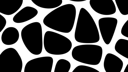 Abstract Black and White Pattern with Organic Shapes