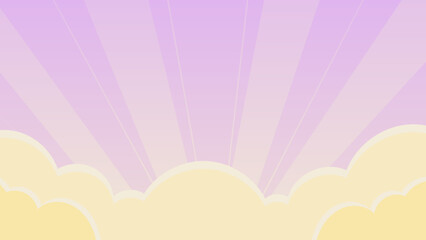 Pastel Sunrise with Clouds and Rays