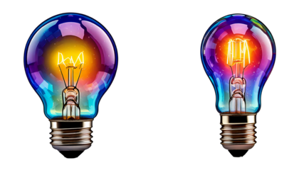 light bulb on transparent background Generative AI