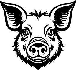 Fototapeta premium Pig Face Illustration