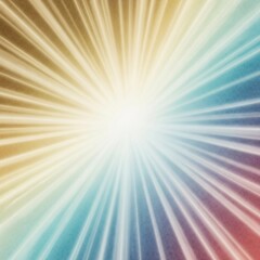 Sinar cahaya warna-warni yang semarak memancar dari pusat yang terang.