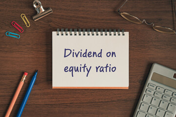 There is a tab with the word Dividend on equity ratio. It is as an eye-catching image.