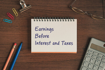 There is a tab with the word Earnings Before Interest and Taxes. It is as an eye-catching image.