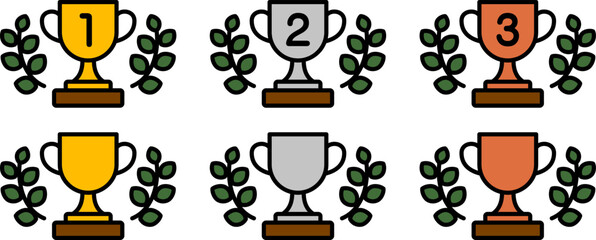 優勝トロフィーのアイコン。（Winner trophy icon.）
