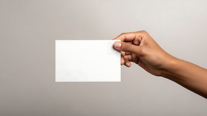 Obraz premium Hand holding blank white card.
