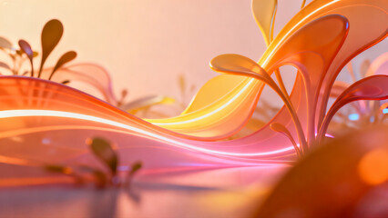 Vibrant Abstract Liquid Waves with Glowing Flow