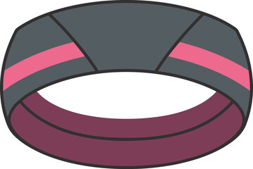Modern gym tool icon illustration featuring a fitness ring with pink accents
