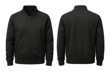 Black jacket mockup, white isolated background
