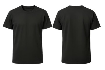 Black t-shirt mockup, white isolated background