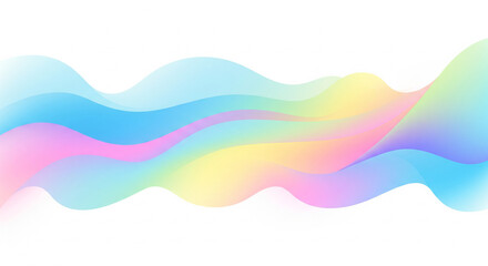Colorful Vibrant Wave Border on White Background with Rainbow Gradients