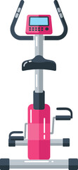 Fototapeta premium Modern exercise bike icon in a minimalist gym setting showcasing fitness tool