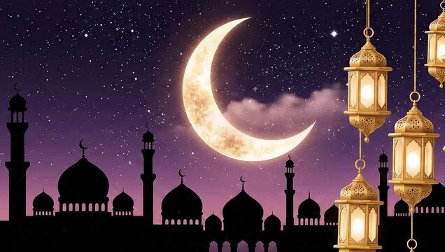 Islamic animation background, ramadhan, ied mubarak