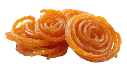 A delicious syrup-soaked fried batter sweet isolated on white background 