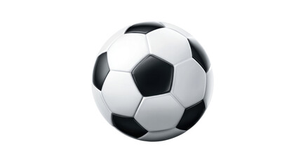 Fototapeta premium A single black and white football isolated on white background 