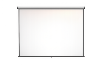 Projector screen mockup for business presentation and educational display transparent background