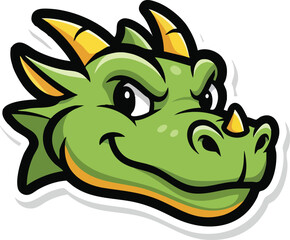 Abstract green and yellow shapes with black outline on white