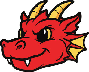 Red cartoon face with black outline and white background