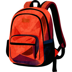 Illustration of a Red Backpack