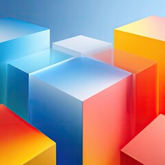 Colorful Geometric Cubes Display