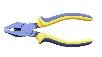 Combination Pliers with Yellow and Gray Handles