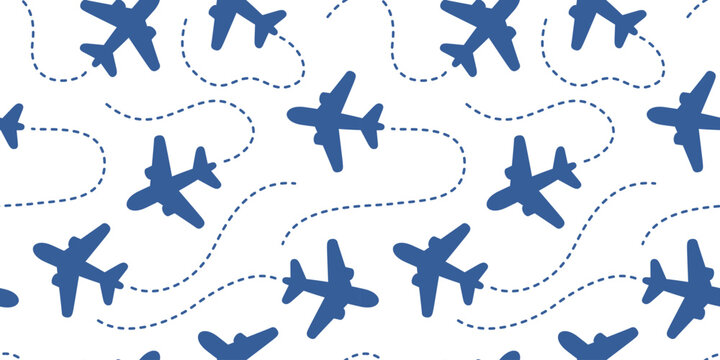 飛行機のシームレスな背景画像。（Seamless background image of airplanes.）
