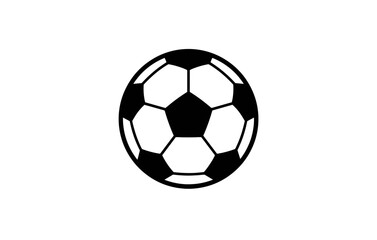 Fototapeta premium Simple black and white soccer ball icon on white background