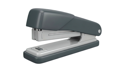 Modern Dark Gray Stapler on a White Background