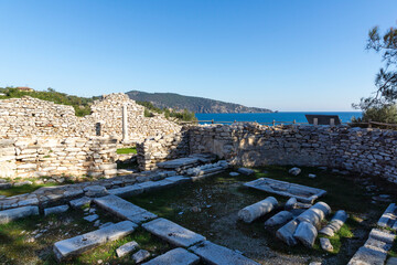 Ruins at Archaeological site of Aliki, Thassos, Greece