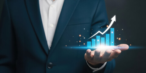 Business businessman growth grow investment analysis financial economic opportunity marketing profit solution professional achievement diagram increase leadership industry efficiency statistic