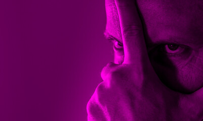 Portrait of a man looking into the camera. Man portrait. Male. People. Shadow. Photo. Eyes. Idea