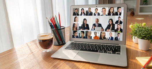 Business people on video conference for modish virtual group meeting of corprate business office workers