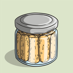  Indonesian Lidah Kucing Cookies in Glass Jar for Eid al-Fitr Celebration